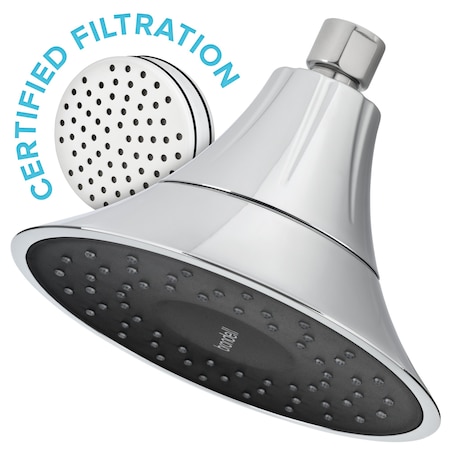 Brondell VivaSpring Certified Filtered Showerhead in Chrome with Obsidian Face FSH25-CB